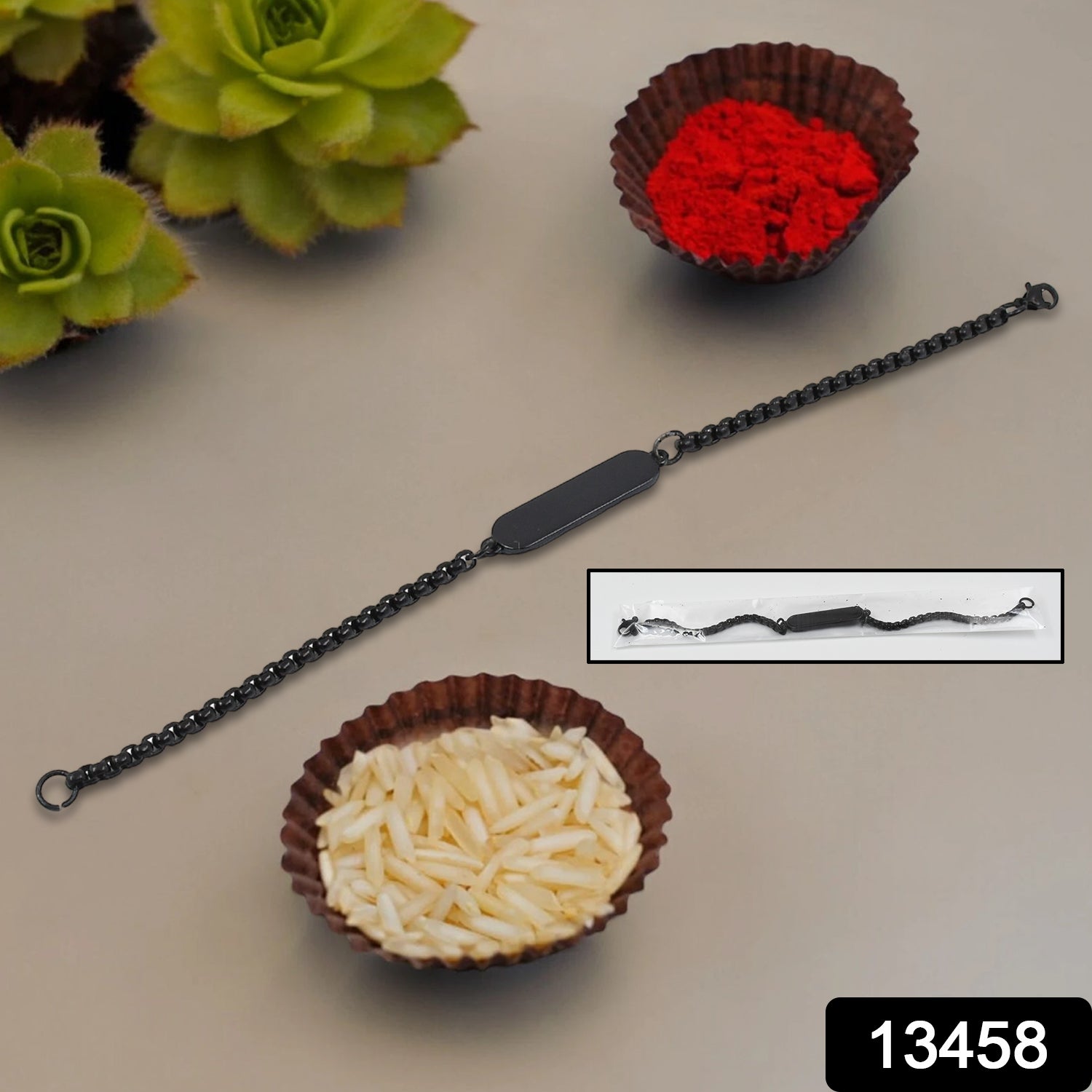 Black Bracelet Rakhi Gift Bracelet (1 Pc) Black Bracelet Rakhi Gift Bracelet (1 Pc)